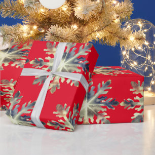 Papel De Regalo Copos de nieve en acuarela, colores mágicos