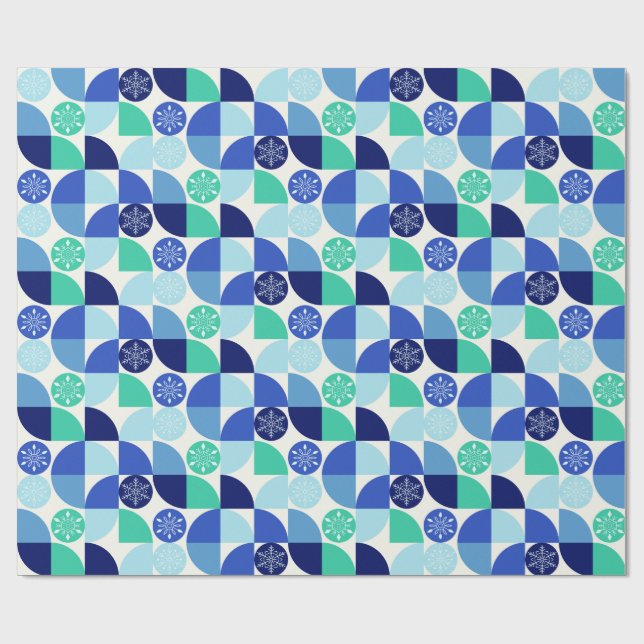 Papel De Regalo Copos de nieve geométricos - Fondo claro (Superficie plana)