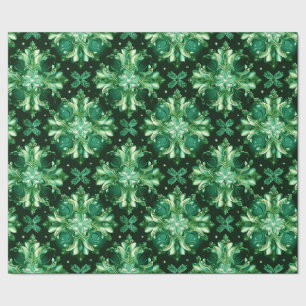 Papel De Regalo Copos de nieve irlandeses del Celtic Green Emerald