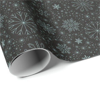 Papel De Regalo Copos de nieve Navidad Vintage