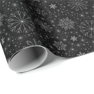 Papel De Regalo Copos de nieve Navidad Vintage
