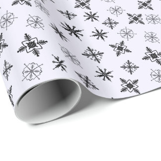 Papel De Regalo Copos de Nieve Navideños Simple