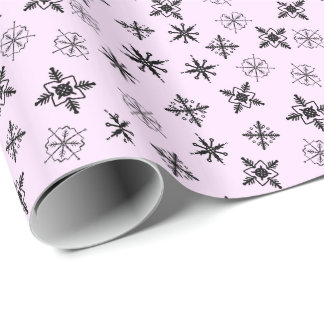 Papel De Regalo Copos de Nieve Navideños Simple