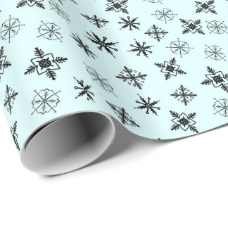 Papel De Regalo Copos de nieve navideños simples