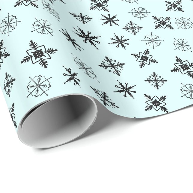 Papel De Regalo Copos de nieve navideños simples (Esquina del rollo)