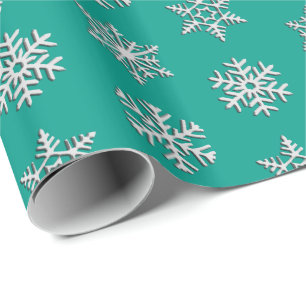 Papel De Regalo Copos de nieve plateados de 3 d, fondo de Personal