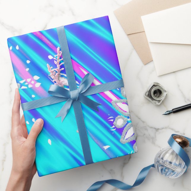 Papel De Regalo Copos de nieve purpurina (Regalar)