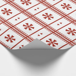 Papel De Regalo Copos de nieve rojos