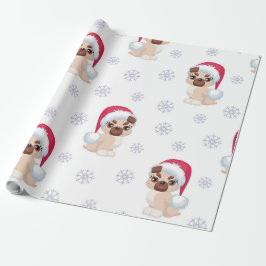 Papel De Regalo Copos de nieve y cachorros