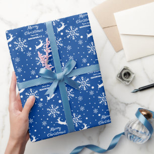 Papel De Regalo Copos de Reno Elige Tu Color Navidad