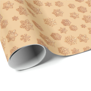 Papel De Regalo Copper copos de nieve de 3 d sobre un fondo de cob