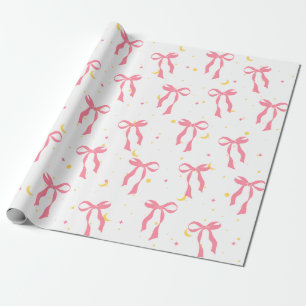 Papel De Regalo coqueta balletcore rosado ininterrumpido trenzado