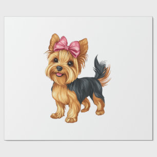 Papel De Regalo Coqueta Bow Yorkshire Terrier Perro Yorkie Mamá Ch