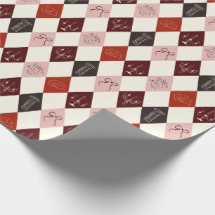 Papel De Regalo Coqueta Dark Academia Argyle & Patrón de Boceto