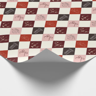 Papel De Regalo Coqueta Dark Academia Argyle & Patrón de Boceto