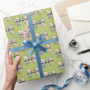 Papel De Regalo Coqueta de moda patrón de lazo verde colorido