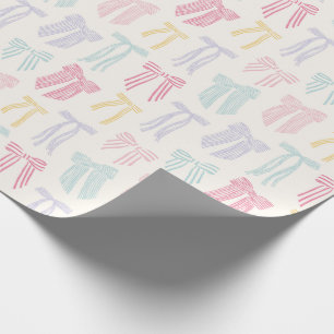Papel De Regalo Coqueta rayada Arcos de menta lilo amarillo rosado