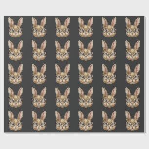 Papel De Regalo Coqueta Retro Leopardo Feliz Pascua Conejo Moderno