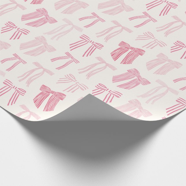 Papel De Regalo Coquetas rosadas a rayas (Esquina)