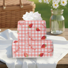 Papel De Regalo Coquette Berry Primer Cumpleaños Rojo Gingham