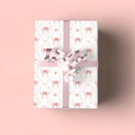Papel De Regalo Coquette bow Floral Baby Shower