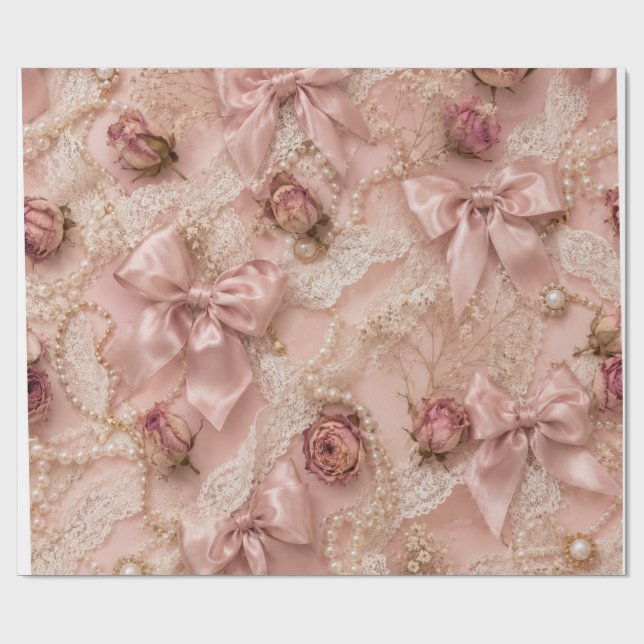 Papel De Regalo Coquette Bows Wrapping Paper (Superficie plana)