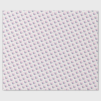 Papel de regalo Coquette de Navidad rosa con acebo