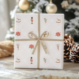 Papel De Regalo Coquette de Navidad Rosa Rubor