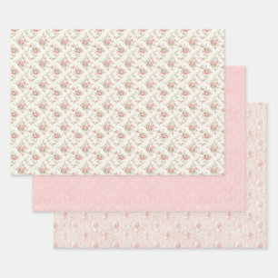 Papel de regalo Coquette floral rosa vintage