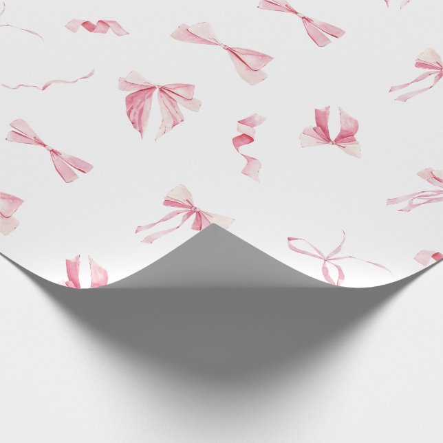 Papel De Regalo Coquette Pink Bows Gift Wrapping Paper Aesthetic (Esquina)