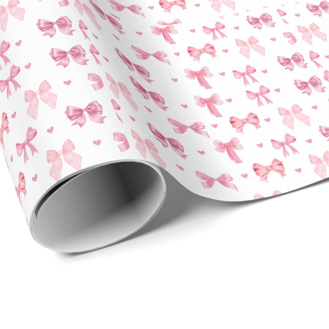 Papel De Regalo Coquette Pink Pattern Cuadrillo Giro (Esquina del rollo)