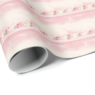Papel de Regalo Coquette Rosas Rosadas Vintage