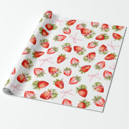 Papel De Regalo Coquette Strawberry Bow