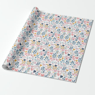 Papel De Regalo Corações em Aquarela