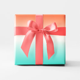 Papel De Regalo Coral Blanco Turquesa Ombre