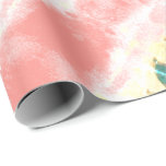 Papel De Regalo Coral Florido Hermoso<br><div class="desc">Papel de regalo para ducha de novia con diseño de flores en acuarela en coral y rosa. El fondo coral se puede cambiar a cualquier color,  adecuado para cualquier ocasión especial.</div>