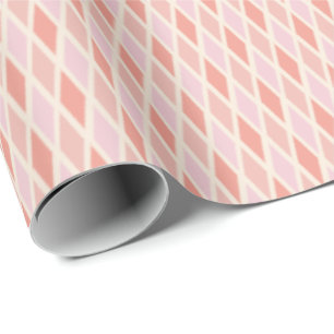 Papel De Regalo Coral Rosa Rubor Diamante Payaso Ikat Preppy