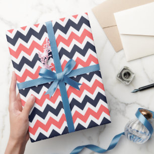 Papel De Regalo Coral Zigzag Chevron Stripes