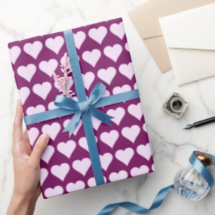 Papel De Regalo Corazales violetas púrpuras mínimas