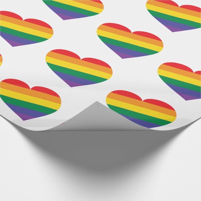 Papel De Regalo Corazón arcoiris (Esquina)