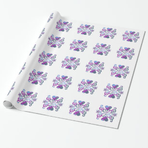 Papel De Regalo Corazón arcoiris y Lily