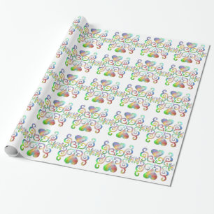 Papel De Regalo Corazón arcoiris y Lily