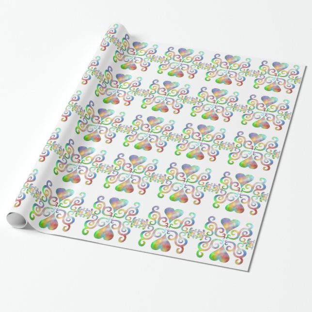 Papel De Regalo Corazón arcoiris y Lily (Desenrollado)