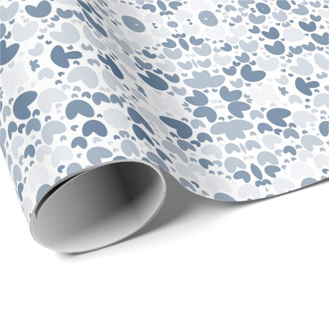 Papel De Regalo Corazón azul (Esquina del rollo)