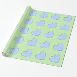 Papel De Regalo Corazón Azul