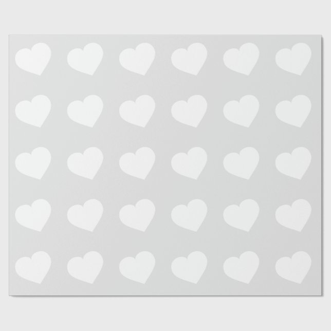Papel De Regalo Corazón blanco (Superficie plana)