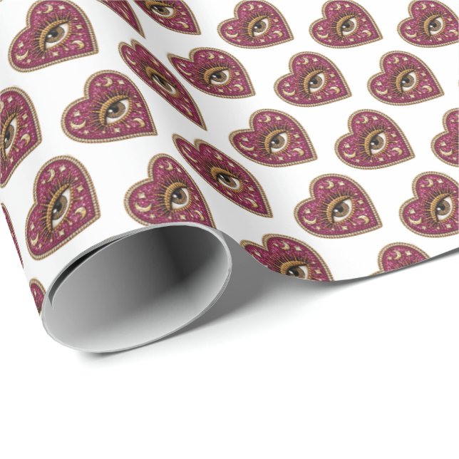 Papel De Regalo Corazón Bordado (Esquina del rollo)