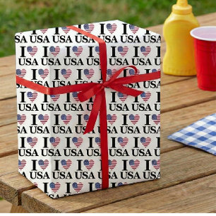 Papel de regalo "Corazón de América"