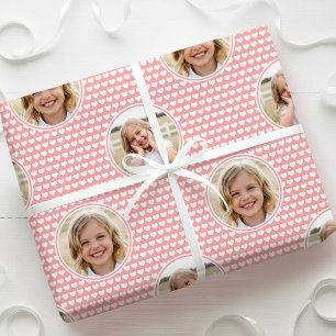 Papel De Regalo Corazón de Amor Adorable 2 Foto Hermoso Rosa Albar