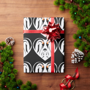 Papel De Regalo Corazón de amor familiar del emperador Pingüino